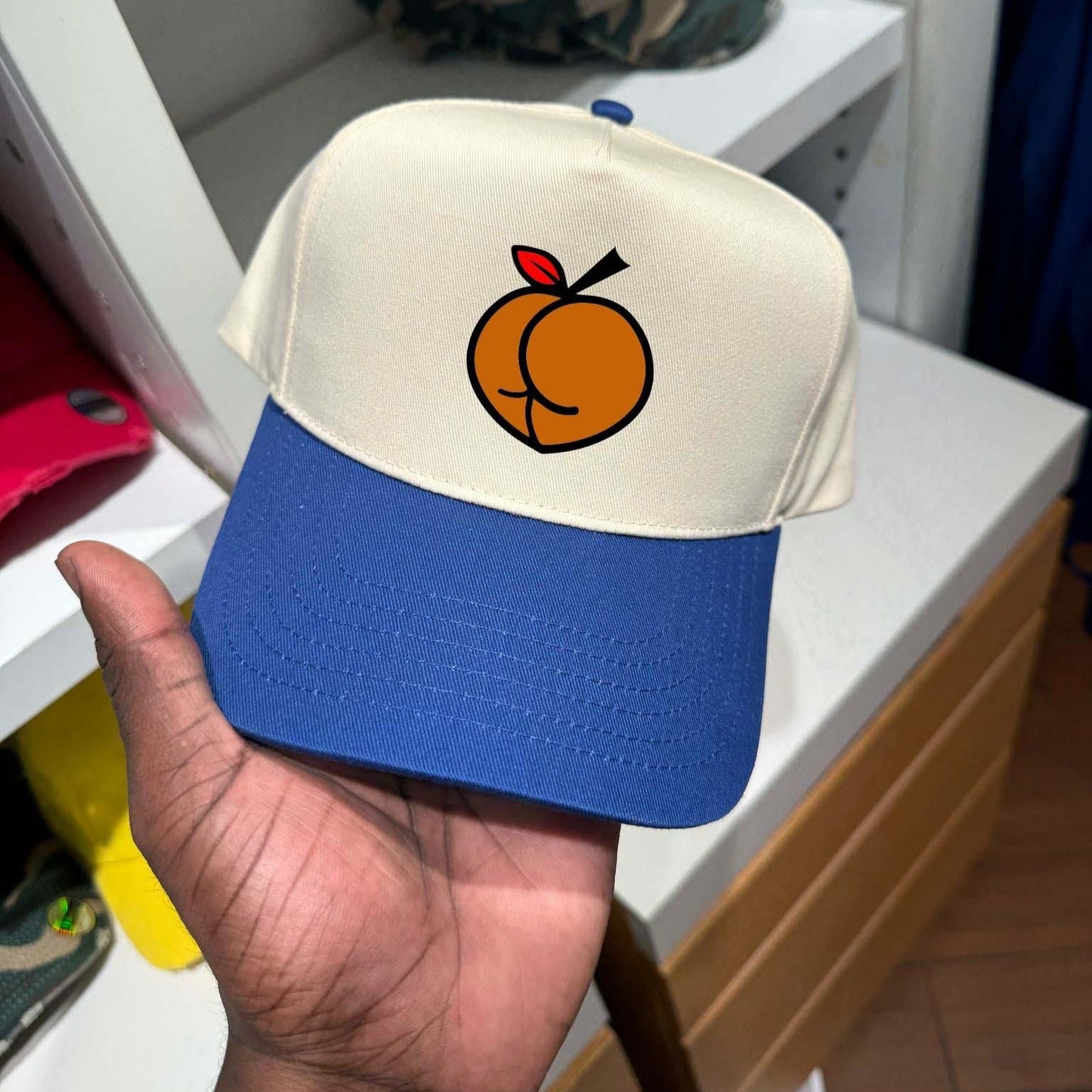 Unisex Cap π , Hats unisex Beige and bleu
