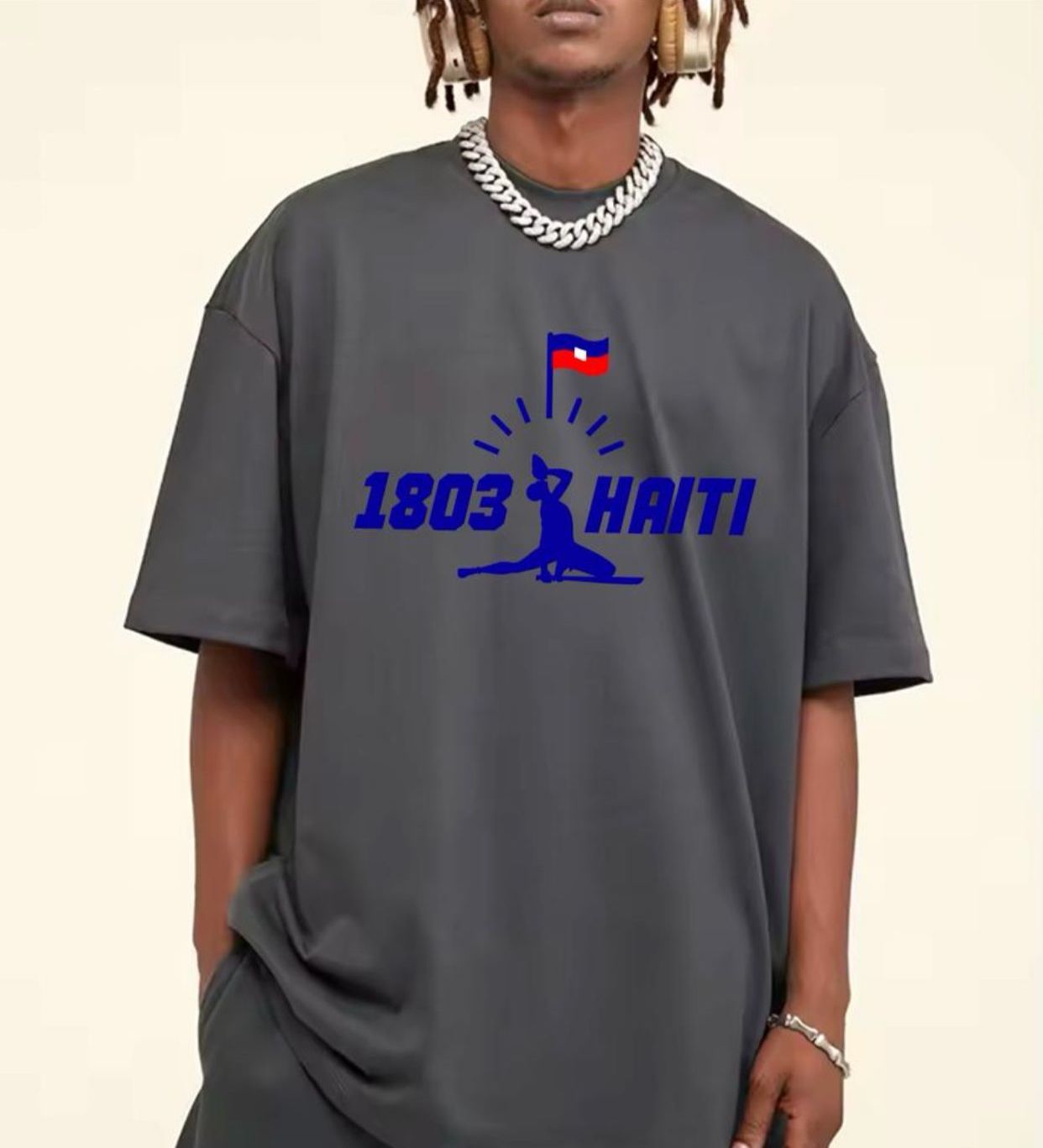 Unisex T-Shirt 1803 Haiti NEG MAWON T-Shirt by Lion Brand Multicolor