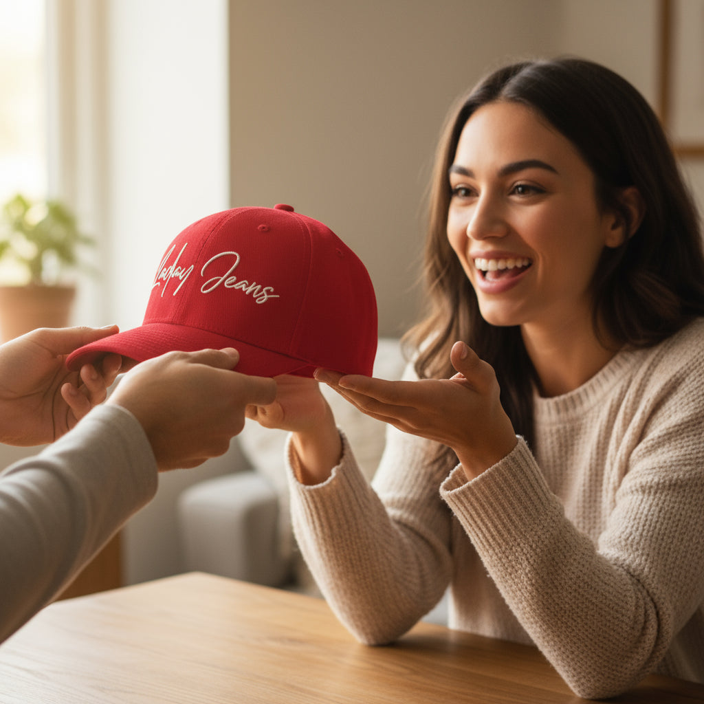 Laday Jeans Embroidered Cap by LJ