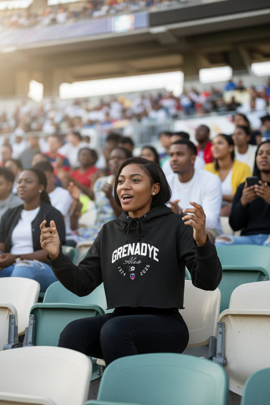 Black hoodie with 'Grenadye' text on a white background