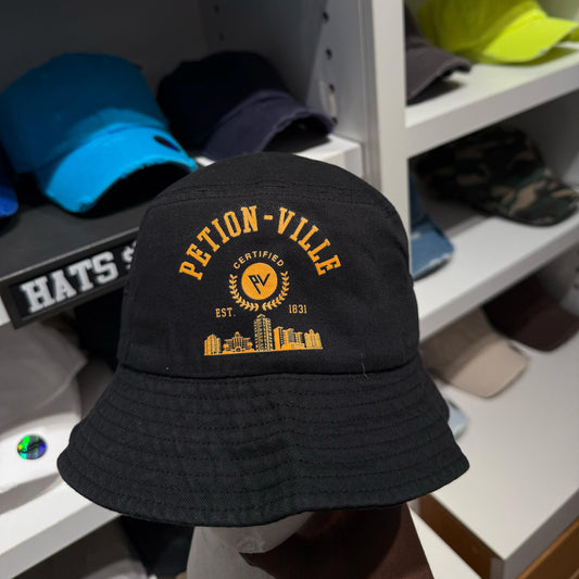 Unisex Bucket Hat PETION-VILLE, PV Black hat Unisex